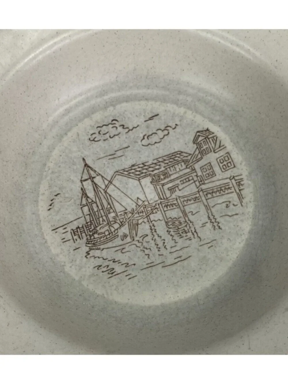 Collection Manoir CXY1 Cabin & Boat Hand Crafted Korea Ceramic Rim Bowls Set 2